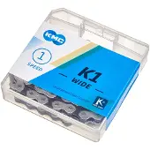 Kmc K1 fietsketting 1/2x1/8 112 schakels zilver/zwart in doosje