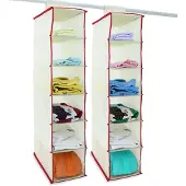 Deuba Opbergsysteem 2 stuks 6 Vakken Beige/Rood