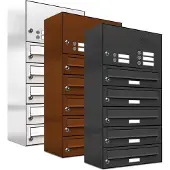 Brulo Brievenbus 5 klein_Brievenbus met intercompaneel _5_adressen__RVS