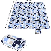Detex Picknickdeken Vierkantjes/Blauw 2x2m