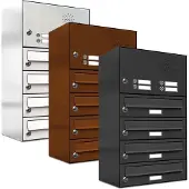 Brulo Brievenbus 4 klein_Brievenbus met intercompaneel _4_adressen__RVS