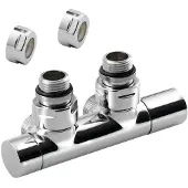 Sapho Twin radiator onderblok m/o aansluiting chroom