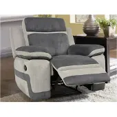 Vente-unique Relaxfauteuil van microvezel TALCA - Antraciet en licht grijs