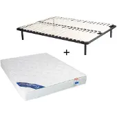 Vente-unique Set lattenbodem + schuimmatras ZEUS van DREAMEA - 15 cm dik - 140x200 cm