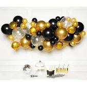 Amscan Diy Ballonslinger Zwart Goud - 66 Ballonnen