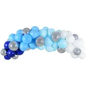 Party Deco Ballonboog Kit Blauw/Zilver 200cm
