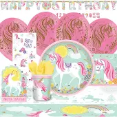 Unicorn Feestpakket Fantasie Eenhoorns Roze/groen 68-delig