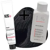 Kis haarverfset - 1N Zwart - haarverf & waterstofperoxide