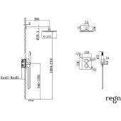 Regn Inbouw Regendouche 2-weg - Vierkante Achterplaat - 25cm Hoofddouche - Wandarm - Staafhanddouche - Wandhouder - Geborsteld Nikkel PVD - Messing - Kranen, Douchekranen, Douchesets, Inbouw