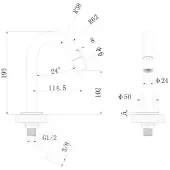Regn Fonteinkraan Gebogen - Mat Zwart - Messing - Kranen, Fonteinkranen, Opbouw Fonteinkranen - 8720254161396