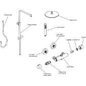 Regn Opbouw Regendouche - Staafhanddouche - Geborsteld Nikkel PVD - Messing - Kranen, Douchekranen, Douchesets, Opbouw Douchesets, Stortdouches - Kranen, Douchekranen, Douchesets, Opbouw douchesets,