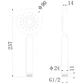 Regn Handdouche Rond - Mat Zwart - Messing - Kranen, Douchekranen, Handdouches - 8720254161334 - Kranen, Douchekranen, Handdouches