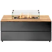 Coppens Cosipure vuurtafel 120 x 100 zwart met teak - |