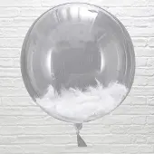 Ginger Ray ORB Ballonnen met witte veren 45cm 3 stuks