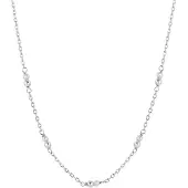Lucardi Dames Ketting zoetwaterparels - Echt Zilver - Ketting - Cadeau - 43 cm - Zilverkleurig