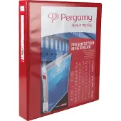 Pergamy personaliseerbare ringmap, ft A4, 4 D-ringen van 25 mm, rood - 4 stuks