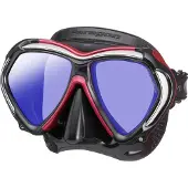 Tusa Paragon – Premium duikmasker met dubbele lens, hoge weerstand, CrystalView-lenzen met UV420 en antireflecterende behandeling, helder zicht en comfortabel draagcomfort – Zwart/Roze – M2001SQB RPA