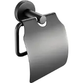 Guido Gusto Wc-rolhouder mat zwart Rond met klep