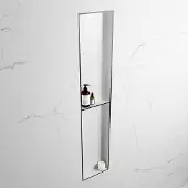 Mondiaz easy nis 89,5x29,5 cm in solid surface kleur urban | talc. 2 vakken geschikt voor in- of opbouw