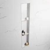 Mondiaz easy nis 149,5x29,5 cm in solid surface kleur linen | talc. 3 vakken geschikt voor in- of opbouw