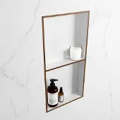 Mondiaz EASY Nis 59,5x29,5cm in solid surface kleur Rust | Talc. 2 vakken geschikt voor in- of opbouw