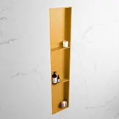Mondiaz easy nis 149,5x29,5 cm in solid surface kleur ocher | ocher. 3 vakken geschikt voor in- of opbouw