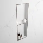 Mondiaz easy nis 149,5x29,5 cm in solid surface kleur smoke | talc. 2 vakken geschikt voor in- of opbouw