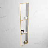 Mondiaz easy nis 149,5x29,5 cm in solid surface kleur ocher | talc. 3 vakken geschikt voor in- of opbouw