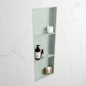 Mondiaz easy nis 89,5x29,5 cm in solid surface kleur greey | greey. 3 vakken geschikt voor in- of opbouw