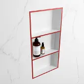 Mondiaz easy nis 59,5x29,5 cm in solid surface kleur fire | talc. 3 vakken geschikt voor in- of opbouw