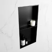 Mondiaz easy nis 59,5x29,5 cm in solid surface kleur urban | urban. 2 vakken geschikt voor in- of opbouw