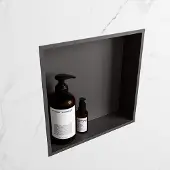 Mondiaz EASY Nis 29,5x29,5cm in solid surface kleur DarkGrey | DarkGrey. 1 vak geschikt voor in- of opbouw