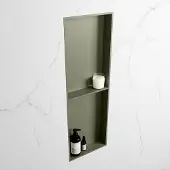 Mondiaz easy nis 149,5x29,5 cm in solid surface kleur army | army. 2 vakken geschikt voor in- of opbouw
