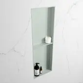 Mondiaz easy nis 149,5x29,5 cm in solid surface kleur greey | greey. 2 vakken geschikt voor in- of opbouw