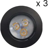 Sanimex NJOY verlichtingsset met 3 LED spots 85mm 3W zwart