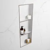 Mondiaz easy nis 89,5x29,5 cm in solid surface kleur smoke | talc. 3 vakken geschikt voor in- of opbouw