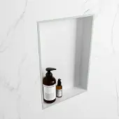 Mondiaz easy nis 44,5x29,5 cm in solid surface kleur greey | talc. 1 vak geschikt voor in- of opbouw