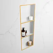 Mondiaz easy nis 89,5x29,5 cm in solid surface kleur ocher | talc. 3 vakken geschikt voor in- of opbouw