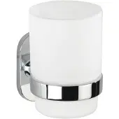 Wenko tandenborstelhouder Uno Puerto Rico 10 cm zink/glas wit