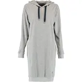 Cawö 820 Uni Longsize Hoodie Pyjamashirt Dames Grijs Blauw-XL