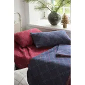David Fussenegger kussensloop SILVRETTA karo navy 30x50