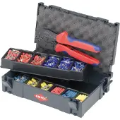 Knipex 97 90 21 Krimptang Geïsoleerde kabelschoenen, Geïsoleerde connectoren (male), Geïsoleerde stootverbinders 0.5 tot 6 mm² Incl. krimp-assortiment met