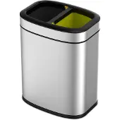 EKO - OLI-Cube Open Top Bin 10+10 liter - Stainless steel Polypropylene - Matt Edelstahl