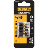 DeWalt Schroefbits - Extreme Flextorq - Phillips Ph1 Impact - 25mm - 5 Stuks