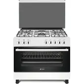 Wiggo WO-E905R - Gasfornuis - 5 Kookzones - 7 Ovenstanden - Wokbrander - Wit
