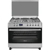 Wiggo WO-E909R - Vrijstaand Gasfornuis - 90 cm - 5 pitten - Energieklasse B - Rvs