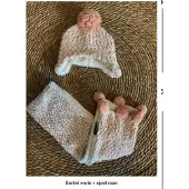 Sarlini babymuts + sjaal roze 1-2 jaar
