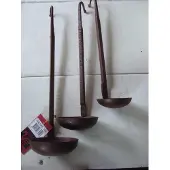 Varios Decoratieve oude lepels waxinelichthouder 3 stuks - Decoratie lepels | iron spoon set 3 | bruin