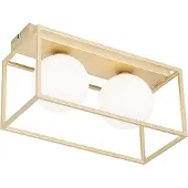 QAZQA Design plafondlamp goud met wit 2-lichts - Aniek