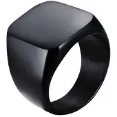 Mendes Stalen zegelring van Zwart-18mm